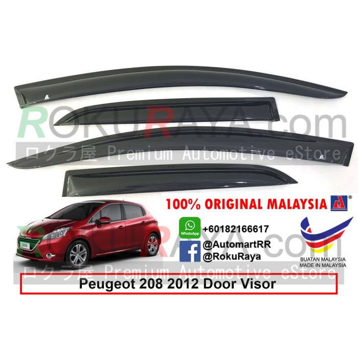 Peugeot 208 2012 AG Door Visor Air Press Wind Deflector (Medium 8cm Width)
